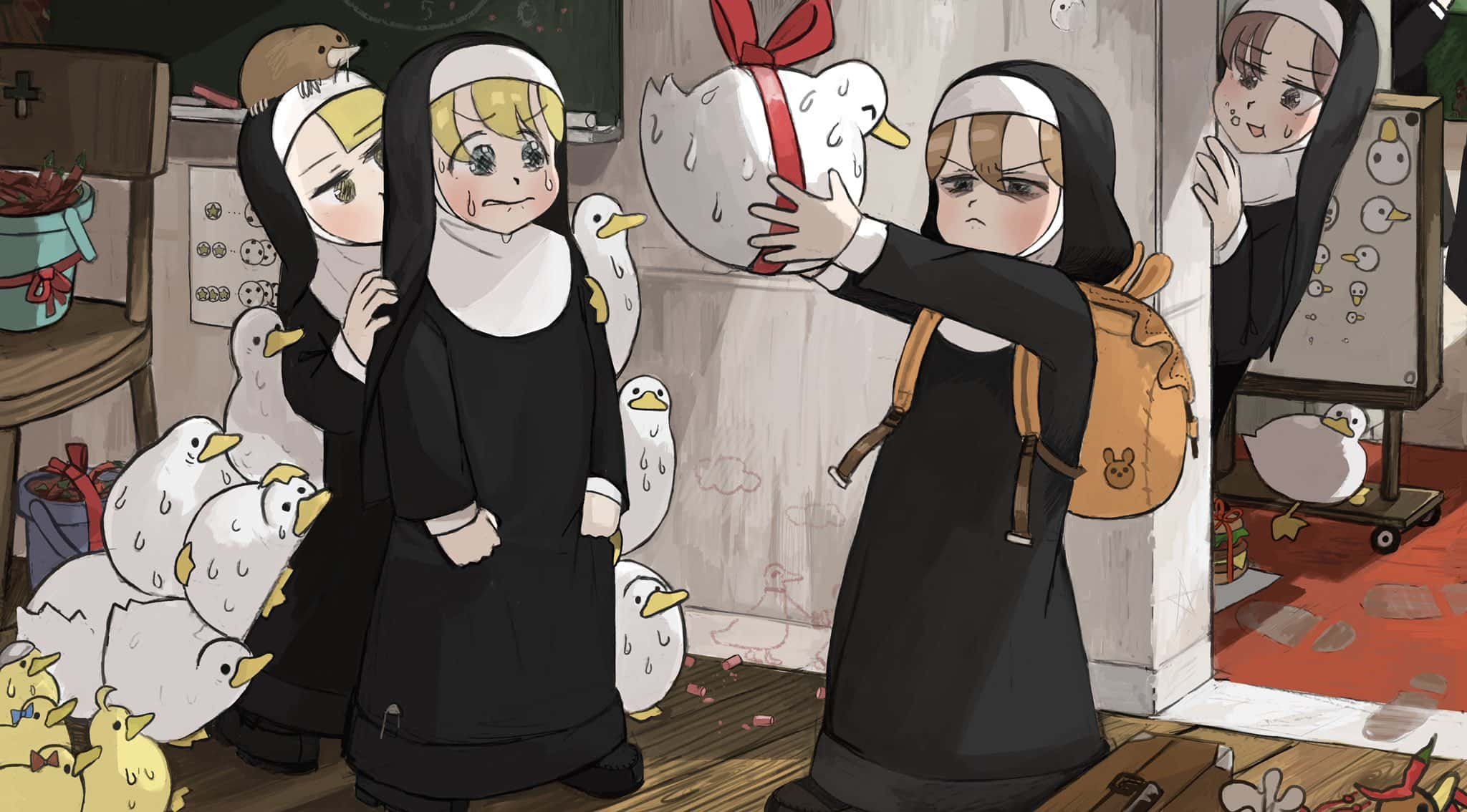 Монахиня арт аниме маленькая